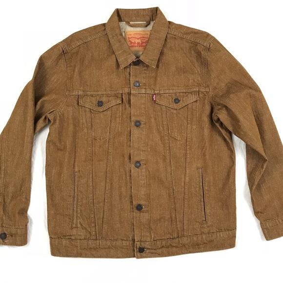 levis denim jacket brown